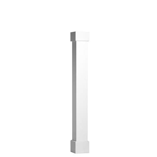 Tempest Originals Millwork: 8" W x 6'H Premium Square PVC Column Wrap Kit-Modern Series - size: 8"W x 6'H, style: Modern Series