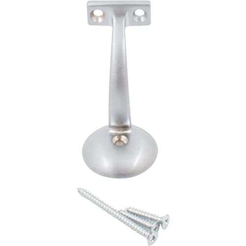 Stone Harbor Hardware Heavy-Duty Extended Handrail Bracket, Satin Chrome - color: Satin Chrome