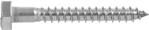Hillman 10 Pcs Hex Head Lag Screws (1/2" x 8") | Hex Drive Wood Lag Bolts for Structural Wood Connections | 18-8 Stainless Steel Fasteners for Decks, Framing, Retaining Walls & Outdoor Projects