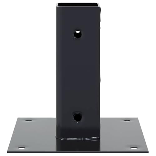 2x2 Square Post Bases 12-Pack Anthracite Steel Brackets - color: Anthracite-A, size: 2.01 x 2.01" (L x W)