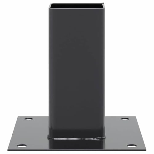 12 Pcs Square Post Bases 2.8x2.8 Inch Powder Coated Steel - color: Anthracite-A, size: 2.80 x 2.80" (L x W)
