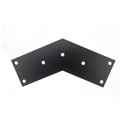 4 PCS 135 Degree Carbon Steel Flat Brackets, 9" x 4-1/5" L Shape 135 Angled Brackets Fixing Mending Plates Black Powder Coated Corner Brace for 6x6 Wood Lumber Timber Connectors