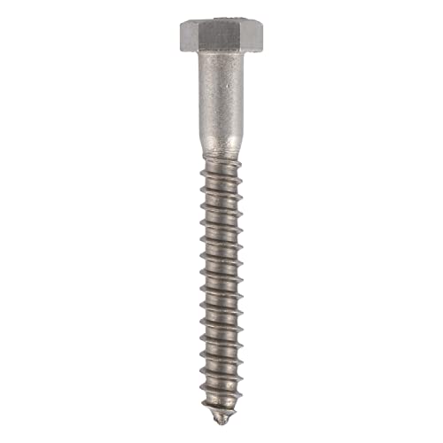 3/8 x 4 Stainless Lag Bolt (25-Pack) 18-8 Stainless Steel, Heavy Duty Hex Wood Lag Screw, ASME B18.2.1 Commercial/Industrial Grade by Makers Bolt - size: 3/8 x 4 (25 pack)