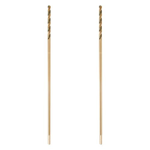 15/64 x 12 Inch Extra Long Drill Bits (2 Pack), Aircraft Drill Bit Black and Gold M2 HSS for Wood, Plastic, Thin Metal Sheet - size: 15/64"