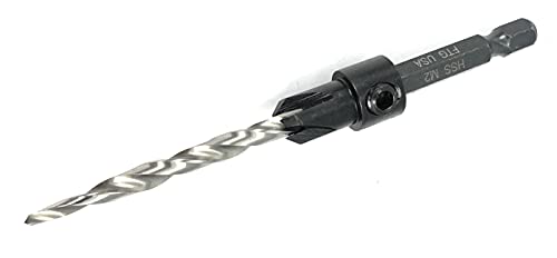 FTG USA #10 (3/16") Countersink Drill Bit for Wood with Tapered Drill Bit - size: #10, style: w/o Depth Stop