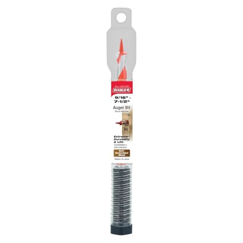 Diablo Auger Bit for Wood & Nail-Embedded Wood - 9/16" Dia, 7-1/2" Length