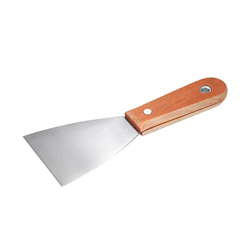 uxcell Putty Scraper 3" Cr-V Steel Stiff Putty Knives with Wood Handle for Taping Paint Wall Floor Tile 3pcs