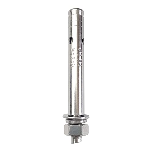 10 Pack M8x80mm Expansion Bolts Anchor Bolt 304 Stainless Steel External Hex Expansion Screw Bolt Sleeve Anchor Fastener Wall Concrete - size: M8*80