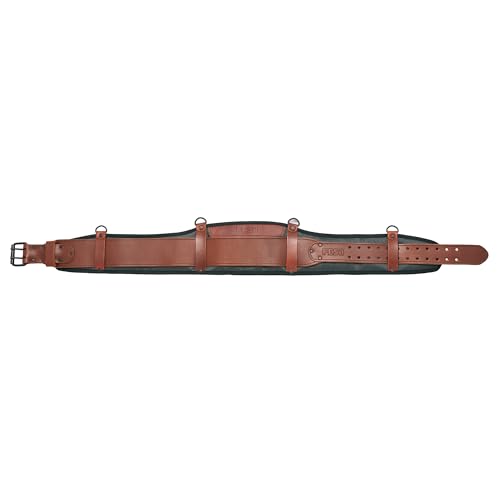 FESA Padded Leather Tool Belt with Back Support Have D-rings for Suspenders - color: Cherry