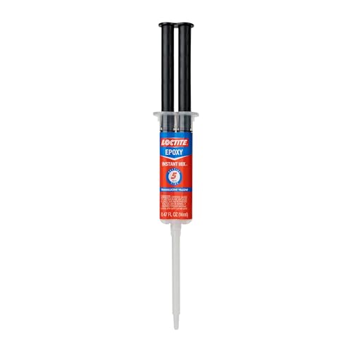 Loctite Epoxy Instant Mix, Translucent Yellow, 0.47 fl. oz. Syringe, 6 Pack - 5 Minute Set, Strong Bonding 2 Part Epoxy - size: 0.47 fl oz (6 Pack), style: Instant Mix