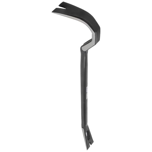 Klein Tools 66095 24-Inch Gooseneck Wrecking Bar and Nail Puller, Heavy Duty Forged Carbon Steel, Pry Bar for Demolition - size: 24-Inch