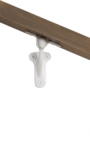 3 Pack White Glossy handrail Bracket,Handrail Stair Brackets 3" Heavy Duty Support Hardware Stairways, handrail Brackets for Indoor Stairs with Screws,Stair Railing Bracket Railing Bracket - color: White