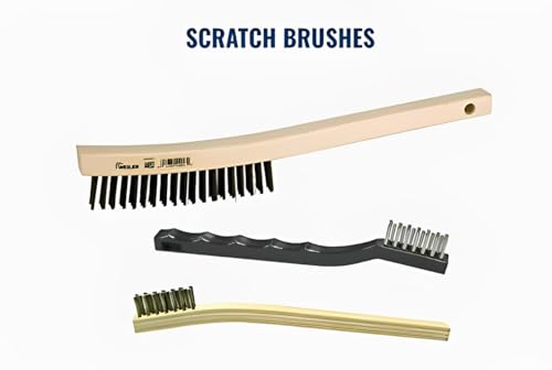 Weiler 44062 0.012" Wire Size, 5" Brush Length, 10" X 5/8" Block Size, 2 X 17 No. of Rows, 302 Stainless Steel Bristles, Hardwood Block, Shoe Handle Scratch Brush, Made in The USA (Pack of 12) - size: 10" x 5/8" Block, 1-3/16" Trim Length, style: Pack of