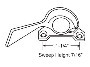 WRS 1-1/4" Sweep Lock, White Bronze, for Double Hung Windows - color: 1-1/4" - White Bronze