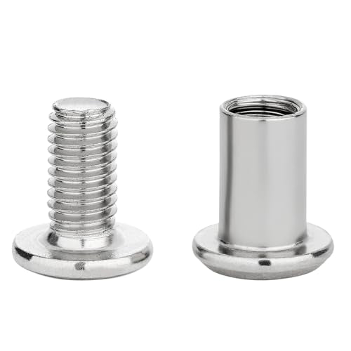 25 PcsM8x15mm Silver Furniture Bolts for DIY Art Crafts & Thin Photo Albums - size: M8x15mm
