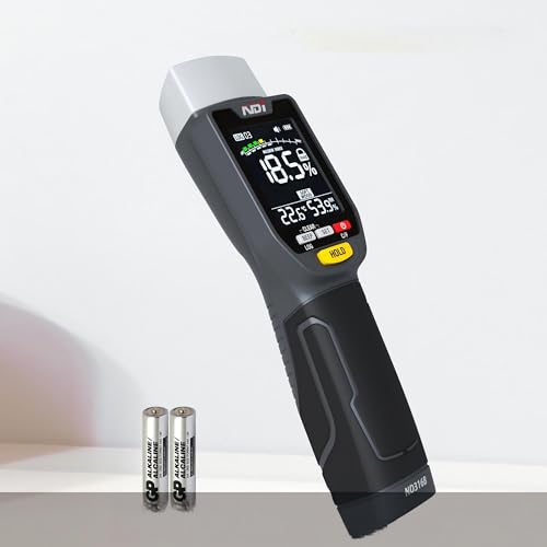 NDI ND316B Pinless Moisture Meter – Non-Destructive Moisture, Temp & Humidity 4 Modes, 20-Record Log, Custom Alarm”