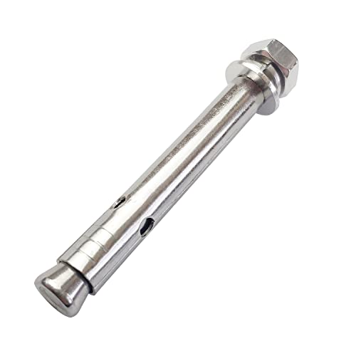 10 Pack M10x100mm Expansion Bolts Anchor Bolt 304 Stainless Steel External Hex Expansion Screw Bolt Sleeve Anchor Fastener Wall Concrete - size: M10*100