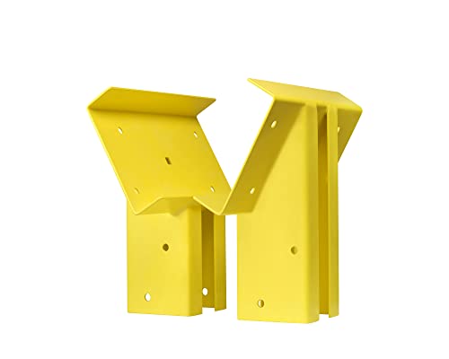 Swing Set Brackets 10",Bolt-Thru Construction Swing Set Hardware Kit w/3MM Thickness Steel for 4x4 Legs & 4x6 Beam, Wood Middle Bracket Maximum Protection of Children's Safety (Yellow 1 Pack) - style: Yellow Middle Bracket