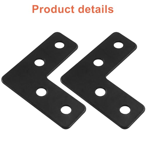 Bivethoi L Shape Flat Mending Plates, 40 x 40mm (1.57" x 1.57"), Black - size: 40x40mm/1.57"x1.57", style: L shape