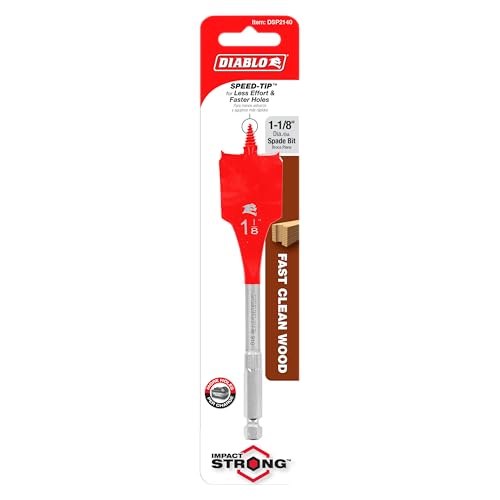 Diablo Spade Bit for Wood - 1-1/8" Diameter, 6" Length, 1/4" Hex Shank