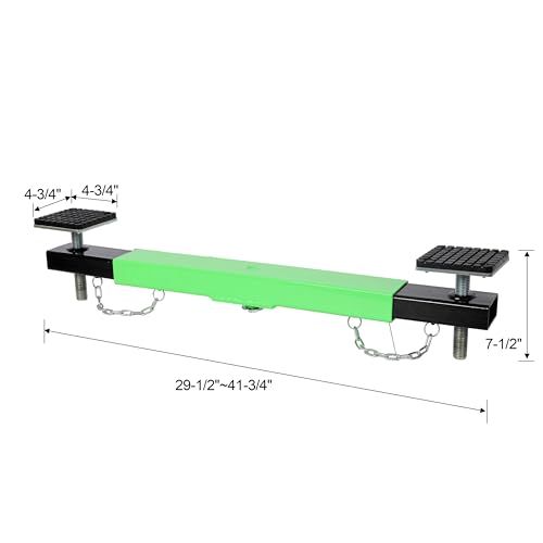 29.5–41.7 Inch Adjustable Floor Jack Cross Beam Adapter 2 Ton Capacity Axle Support Bar Underframe Lifting Crosspiece Vehicle Jack Attachment Green