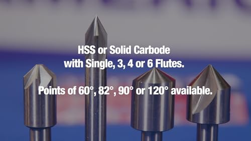 Drill America 3 Piece Single Flute Countersink Set, Sizes: 1/4, 3/8 and 1/2, 82 Degrees - size: 3 Piece Set (1/4, 3/8, 1/2), style: Single Flute