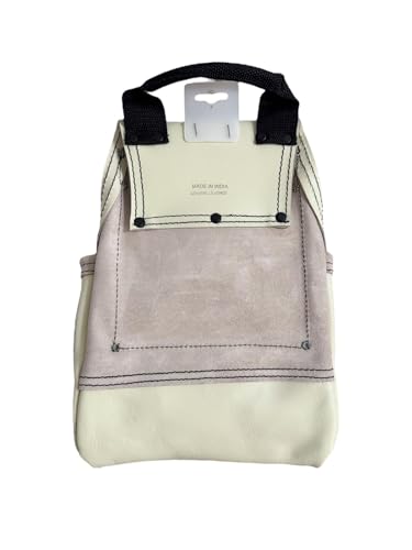 Supreme Leather Grain Leather Tool Pouch Bag | Black | Carpenter, Construction, Framers, Handyman | 100% Leather (SL 2200 2HH WHITE) - color: SL 2200 2HH WHITE
