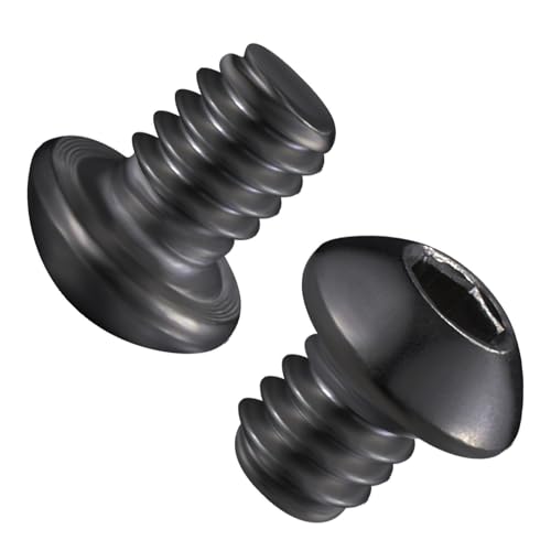 Wensilon (50Pcs) 1/4-20 * 2-1/4 Button Head Socket Cap Bolts Screws, 304 Black Stainless Steel, Allen Hex Drive, Bright Finish, Fully Machine Thread - color: Black, size: B 1/4-20*2-1/4