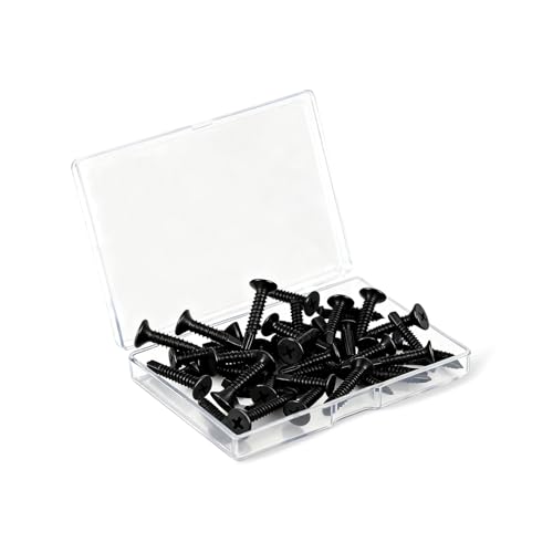 #10 x 1 (100 Pack) Flat Head Phillips Drive Sheet Metal Screws, Black Oxide 410 Stainless Steel Self Drilling Screws,Countersun Head Fast Self-Tapping Screws for Metal, Plastic, Wood - size: #10 x 1