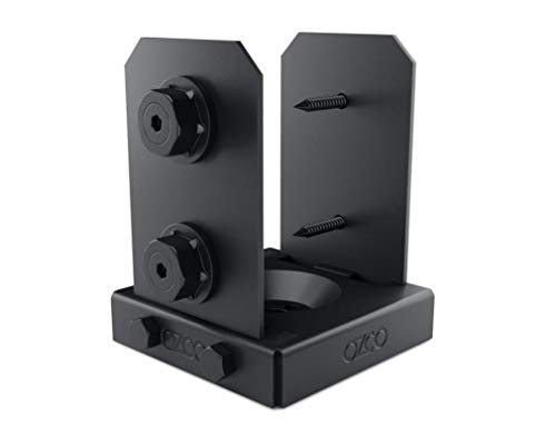 OZCO Ironwood Lite Post Base Kit, 6in x 6in, 1 Kit with Hardware, Black - size: 4x4, style: Ironwood Lite