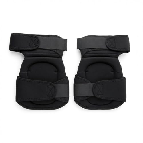 Protective Knee Pads, Black, Heavy-Duty Construction, Adjustable Straps, Professional Work Safety Gear - color: Black