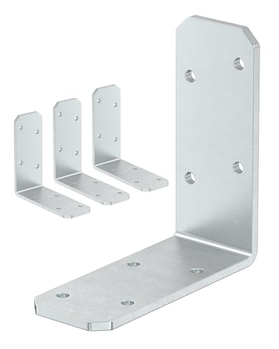 3"x3" L Brackets, 90 Degree Angle Iron, Galvanized-4 Pcs - color: Galvanized-4 Pcs