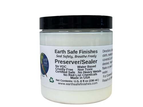 Earth Safe FInishes Preserver Sealer for All Surfaces (Wood, Concrete, Brick, Terra Cotta, etc) Durable, Non Toxic, Non Flammable, No VOC, Made in USA (Preserver/Sealer, 8oz) - size: 8oz