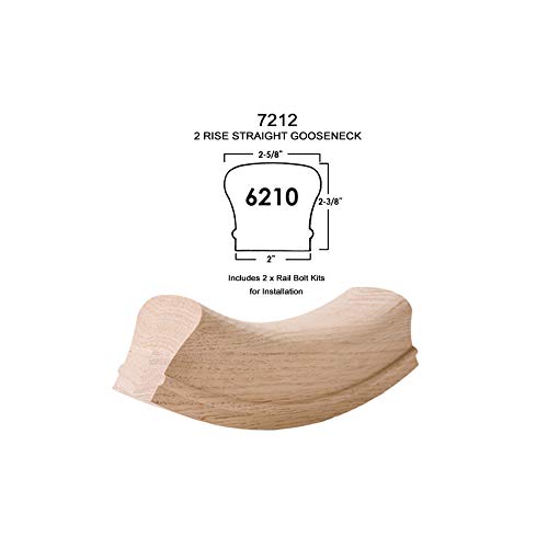 7212 Red Oak Up Easing - 6210 Wood Staircase Handrail Fitting for Stair Remodel - style: Up Easing - Red Oak