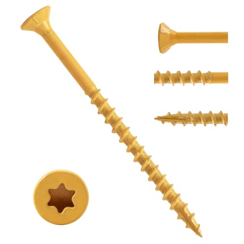 LIONMAX Deck Screws 4 Inch, Wood Screws #10 x 4, 500 PCS, Tan - color: Tan, size: #10 x 4"