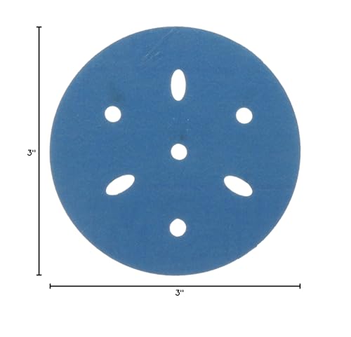 3M Hookit Blue Abrasive Disc 321U Multi-Hole, 36151, 3 in, 400, Pack of 50