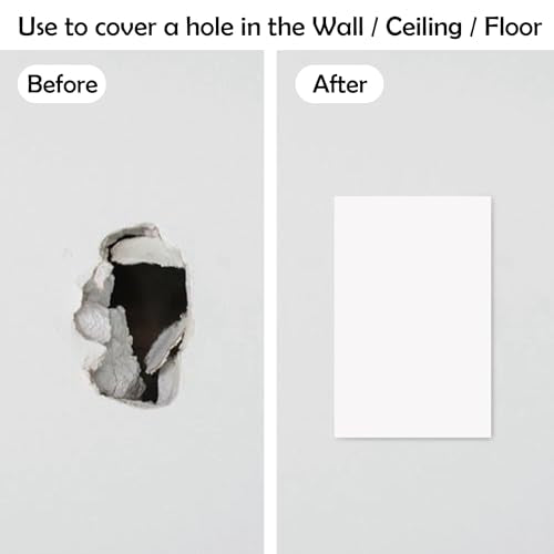 Rubber Bond Self-Adhesive Rubber Wall Outlet Cover Plate 5 Pack - Easy to Apply Peel & Stick Drywall Hole Patch - 5x3 Inch Screwless Blank Wall Plate Cover - Premium Rubber Wall Hole Cover (White) - color: White, size: 5x3 Inch Rectangular