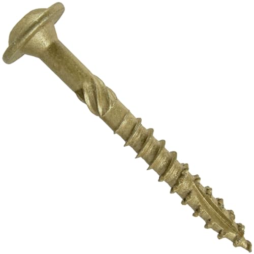 Jake Sales #15 x 2-1/2" Construction Lag Screw - Torx/Star Drive Heavy Duty Structural Lag Screw - ACQ Compatible - Modified Truss Washer Head. 1 x Full Box - 850 Screws - color: BRONZE, size: 15x2-1/2"