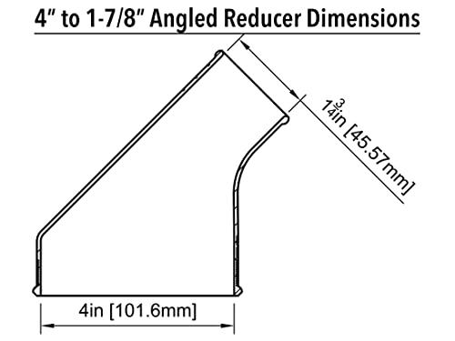 Angled Reducer 4” to 1-7/8", Connect Shop Vac to Dust Collection Port (4in to 1.875in), Adapter Converter, 45-Degree Elbow, Attach Woodworking Dust Chute to Vacuum Hose, R4520 R4512 (4" to 1-7/8") - size: 4" to 1-7/8"