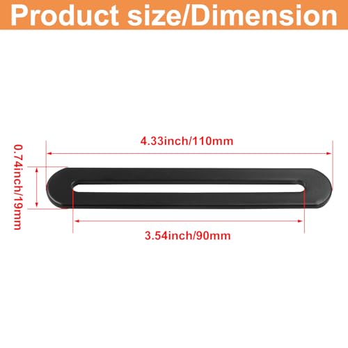 BokWin 10 Pcs Adjustable Flat Plate with Slot 4.33 Inch Straight Repair Flat Mending Plate Fixing Bracket Connector for Wood Furniture Holder(Black) - size: 110mm