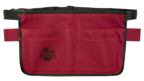 Graintex 7 Pocket Waist Tool Apron, Premium Quality Ripstop Canvas with Reinforced Stitching, Adjustable Webbing Belt, Multi-Purpose Tool Holder for Carpenters, Electricians, DIYers - color: Burgundy