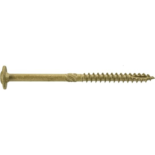 Jake Sales #15 x 4 Construction Lag Screw - Torx/Star Drive Heavy Duty Structural Lag Screw - ACQ Compatible - Modified Truss Washer Head. 10 x 100 Count Boxes - CASE - 1,000 Screws - color: BRONZE, size: 15x4"