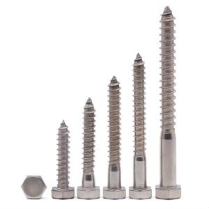 (6 PCS) 3/8 x 3-1/2" Stainless Steel Hex Lag Screws Bolts, 304 Stainless Steel Hexagon Head Lag Wood Screws, Partial Thread, by RoyceMart - size: 3/8 x 3-1/2"