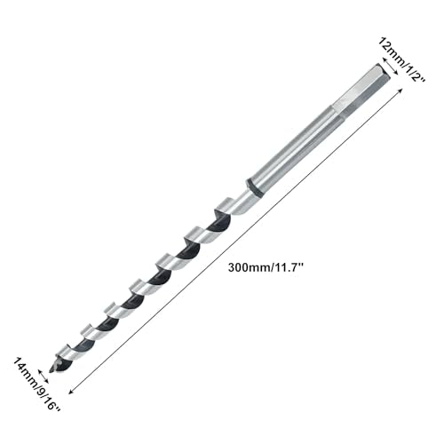 Wood Auger Drill Bit 9/16" x 11.7" with 1/2" Hex Shank, 2Pcs - size: 9/16" x 11.7"