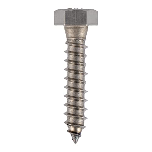 1/4 x 1-1/4 Stainless Lag Bolt (25-Pack) 18-8 Stainless Steel, Heavy Duty Hex Wood Lag Screw, ASME B18.2.1 Commercial/Industrial Grade by Makers Bolt - size: 1/4 x 1-1/4 (25 pack)