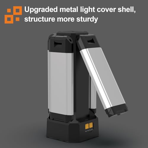 Upgraded Aluminum13200mAh Rechargeable Work Light with Folding Stand and Carrying Bag, 8000 Lumen Stepless Dimmable, White/Warm/Nature White with Detachable Tripod (No Tripod) - color: No Tripod