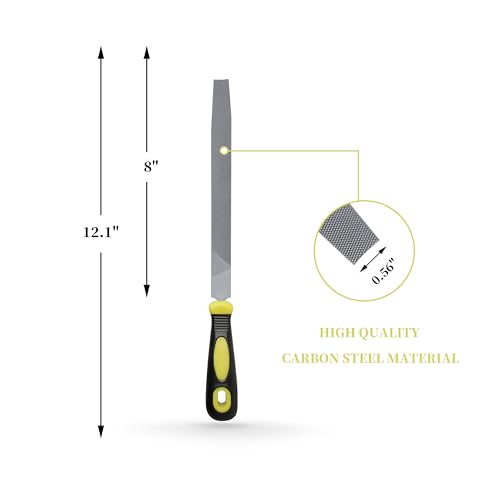 8-Inch Flat Metal File with Ergonomic Handle