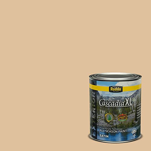 Rodda Paint CASCADIA XL Exterior Satin Paint & Primer in One, Quart, Honey Glow - color: Honey Glow, size: 32 Fl Oz (Pack of 1)