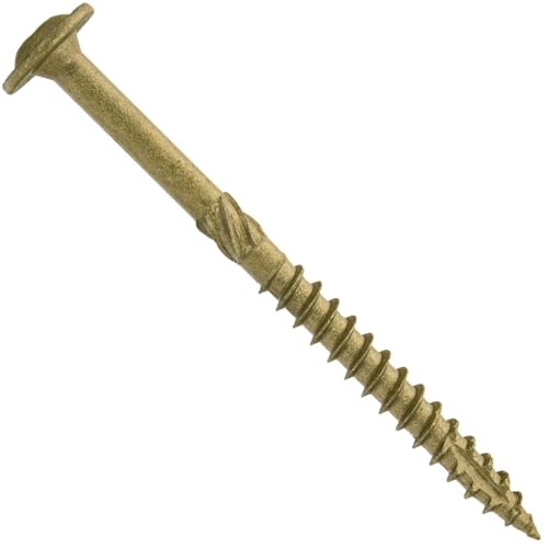 Jake Sales #15 x 3-1/2" Construction Lag Screw - Torx/Star Drive Heavy Duty Structural Lag Screw - ACQ Compatible - Modified Truss Washer Head. 1 x Full Box - 700 Screws - color: BRONZE, size: 15x3-1/2"