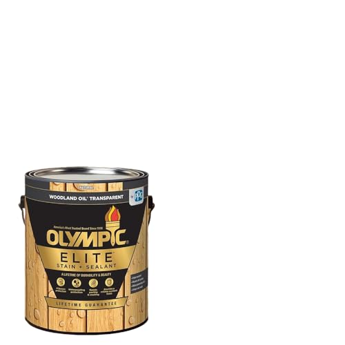 Olympic Elite 1 gal Natural Semi-Transparent Wood Stain & Sealer in One - color: Natural, style: No sheen